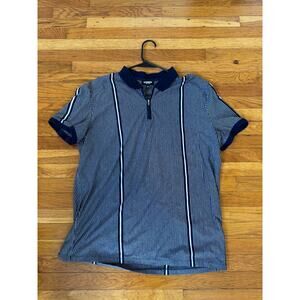 Express Men's Striped Covered Luxe Pique Polo